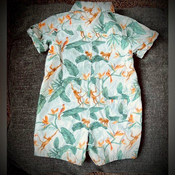 Janie and Jack- jungle monkey short tail button down shirt🙊 EUC worn once. - Picture 3 of 6